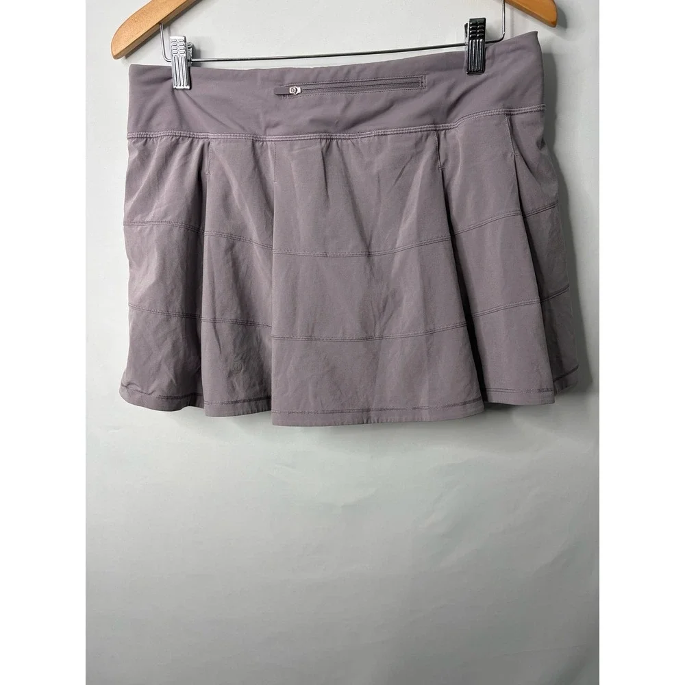 Lululemon Pace Rival Skirt Purple Mauve Tiered Pleated Tennis Skort Size 10
